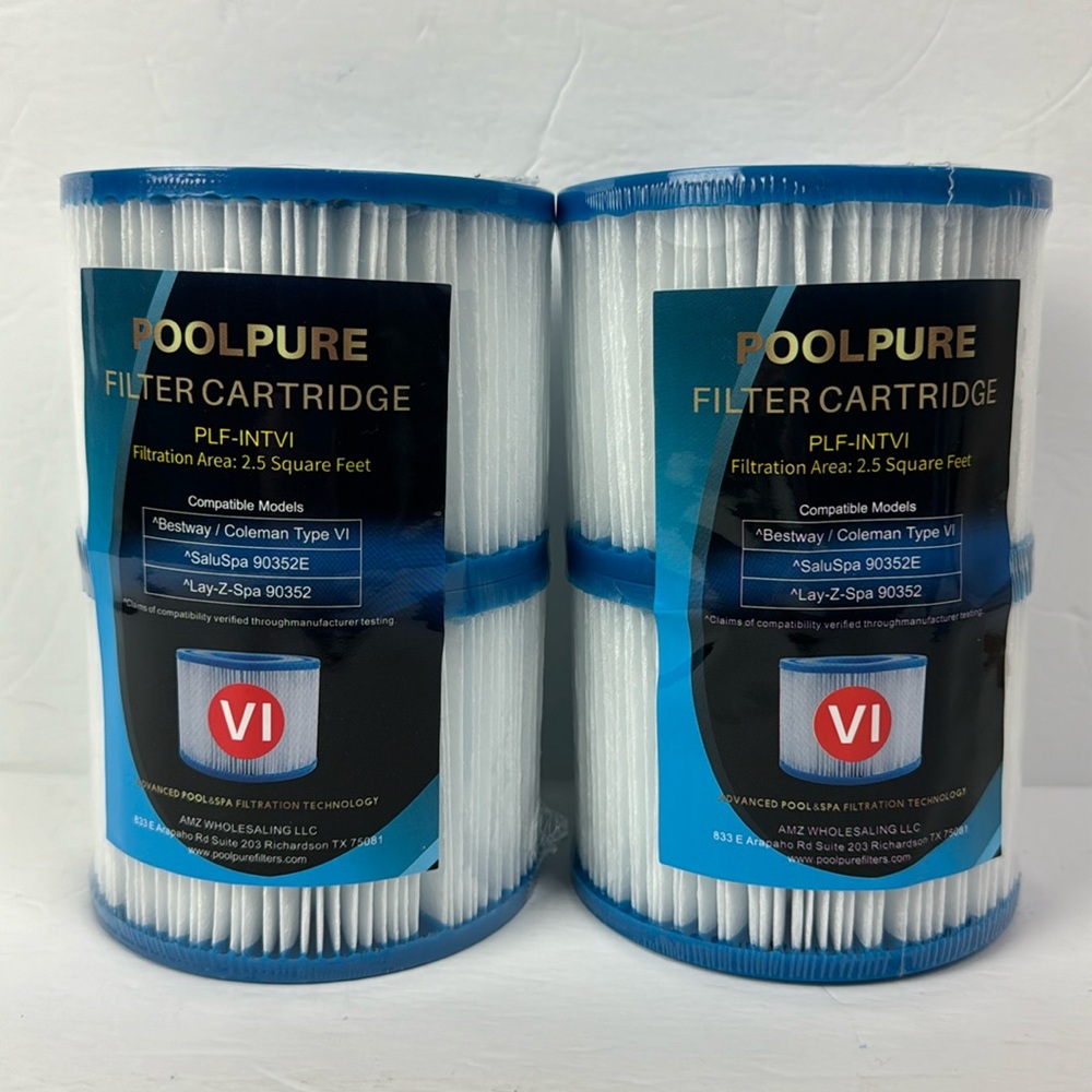 Poolpure Spa & Hot Tub Filters Type VI Set of 4 Lay Z Spa 90352, 90352E - Picture 1 of 8